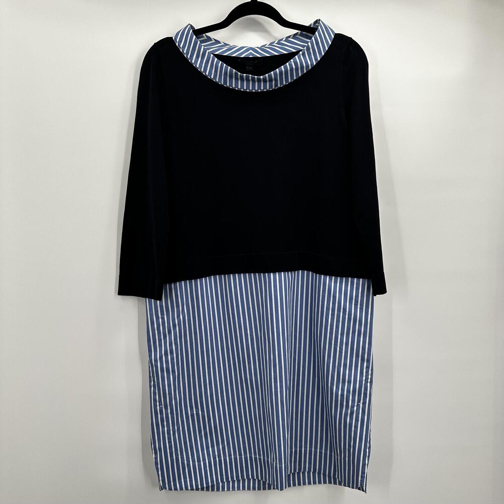 COS Dress Womens Small Striped Cowl Neck Midi Long Sleeve Casual - Picture 1 of 9